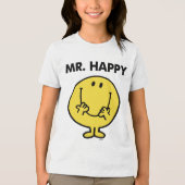 Mr Happy | Giant Smiley Face Tri-Blend Shirt (Voorkant)
