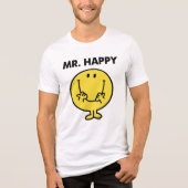 Mr Happy | Giant Smiley Face Tri-Blend Shirt (Voorkant)