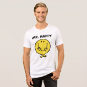 Mr Happy | Giant Smiley Face Tri-Blend Shirt (Voorkant volledig)
