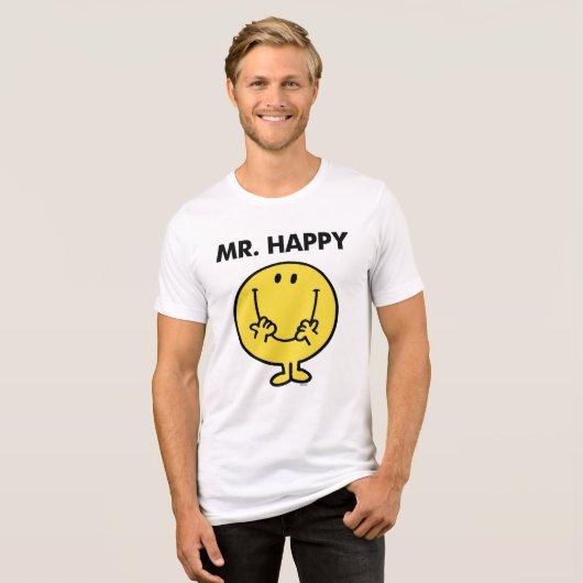 Mr Happy | Giant Smiley Face Tri-Blend Shirt (Voorkant volledig)