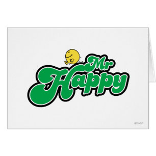 Mr. Happy Glijdend naar beneden Groene Lettering
