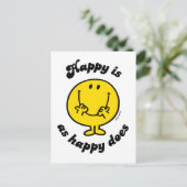 Mr Happy | Happy is net zo gelukkig als doet Briefkaart (Staand voorkant)