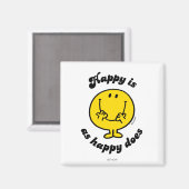 Mr Happy | Happy is net zo gelukkig als doet Magneet (Voorkant / Achterkant)