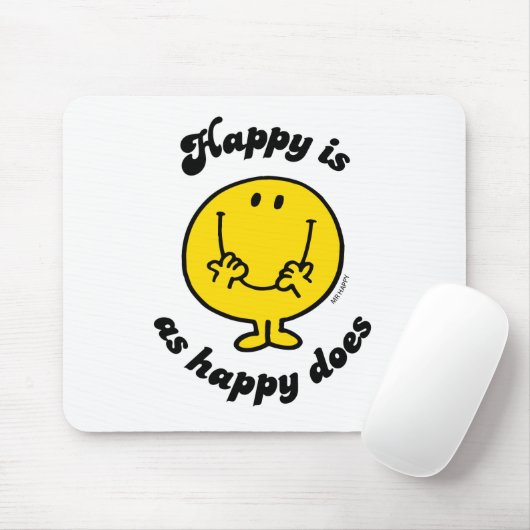 Mr Happy | Happy is net zo gelukkig als doet Muismat (Met muis)
