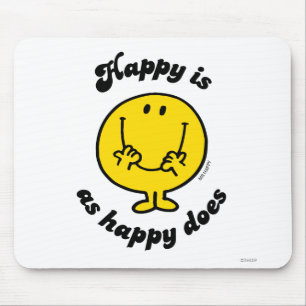Mr Happy   Happy is net zo gelukkig als doet Muismat