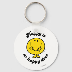 Mr Happy   Happy is net zo gelukkig als doet Sleutelhanger