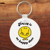 Mr Happy | Happy is net zo gelukkig als doet Sleutelhanger (Voorkant)