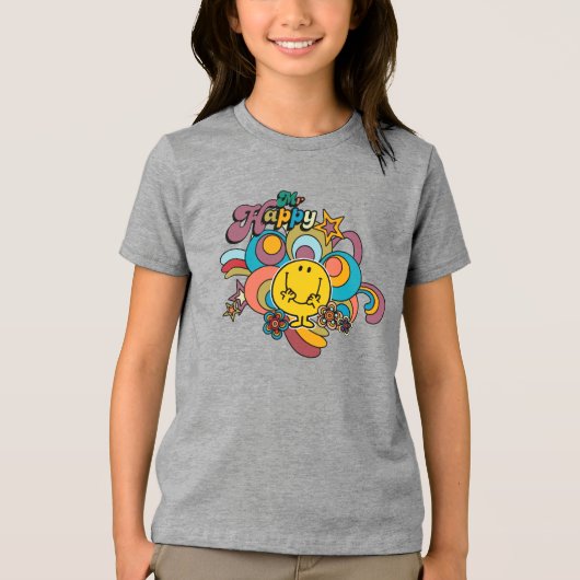 Mr Happy | Kleurrijke wervelingen & sterren Tri-Blend Shirt (Voorkant)