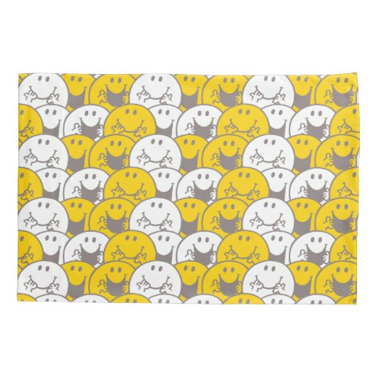 Mr Happy | Knipperend glimlach Kussensloop (Achterkant-Links)