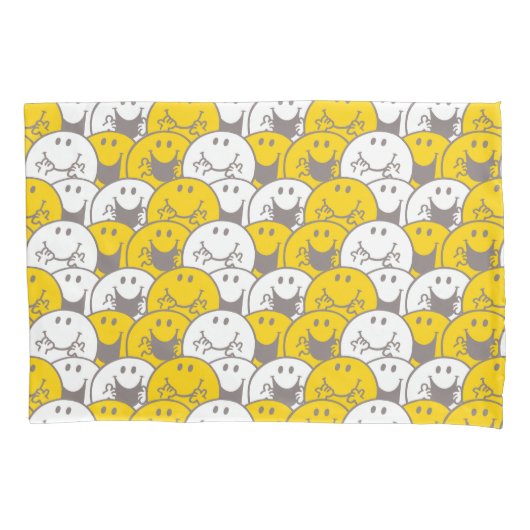 Mr Happy | Knipperend glimlach Kussensloop (Voorkant-Links)