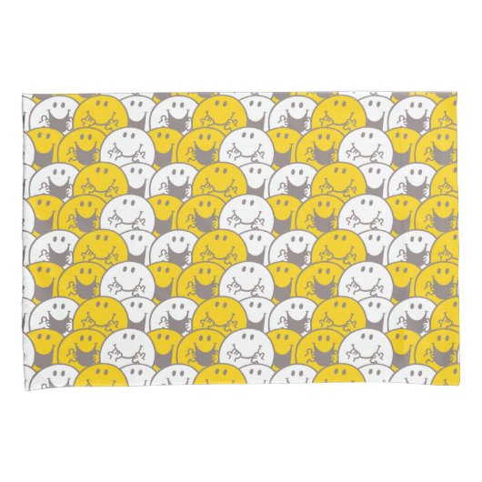 Mr Happy | Knipperend glimlach Kussensloop (Voorkant-Rechts)