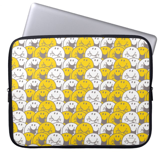 Mr Happy | Knipperend glimlach Laptop Sleeve (Voorkant)