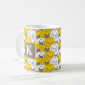 Mr Happy | Knipperend glimlachpatroon | Monogram Koffiemok (Voorkant links)