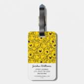 Mr Happy | Partij gele glimlach Bagagelabel (Achterkant verticaal)