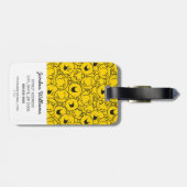 Mr Happy | Partij gele glimlach Bagagelabel (Achterkant horizontaal)