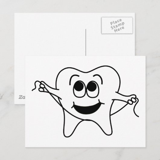 Mr Happy Tooth Briefkaart (Voorkant / Achterkant)