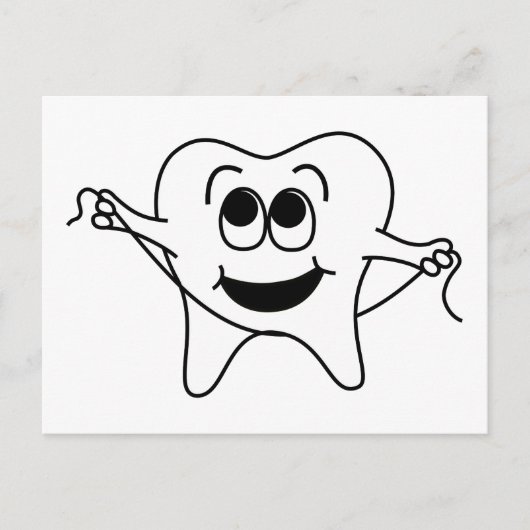 Mr Happy Tooth Briefkaart (Voorkant)