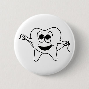 Mr Happy Tooth Ronde Button 5,7 Cm