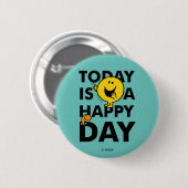 Mr Happy | Vandaag is het een gelukkige dag Ronde Button 5,7 Cm (Voorkant /achterkant)