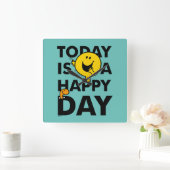 Mr Happy | Vandaag is het een gelukkige dag Vierkante Klok (Huis)