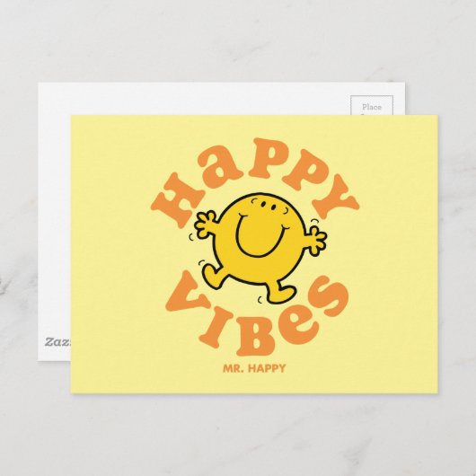 Mr Happy Vibes Briefkaart (Voorkant / Achterkant)