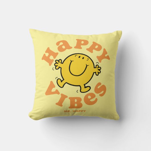 Mr Happy Vibes Kussen (Voorkant)