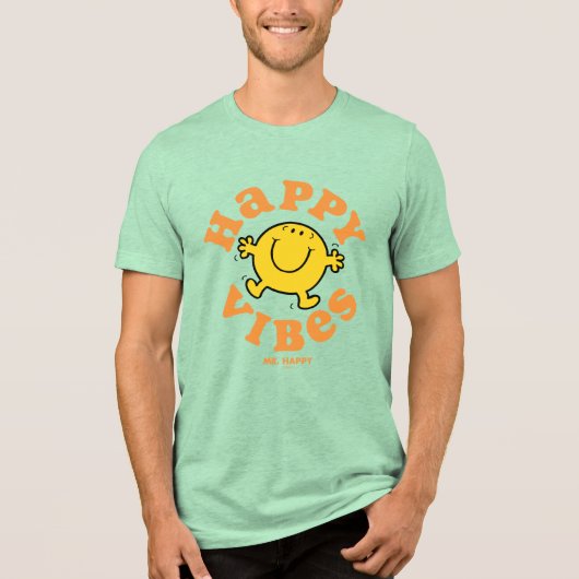 Mr Happy Vibes Tri-Blend Shirt (Voorkant)