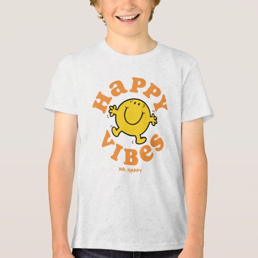 Mr Happy Vibes Tri-Blend Shirt (Voorkant)