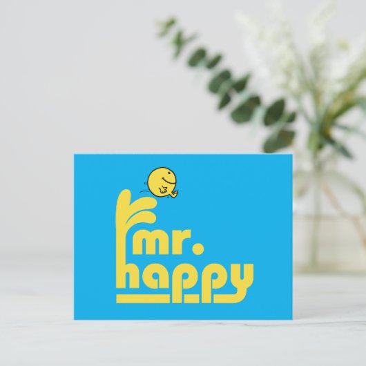 Mr Happy | waterfontein Briefkaart (Staand voorkant)
