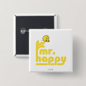 Mr Happy | waterfontein Vierkante Button 5,1 Cm (Voorkant /achterkant)