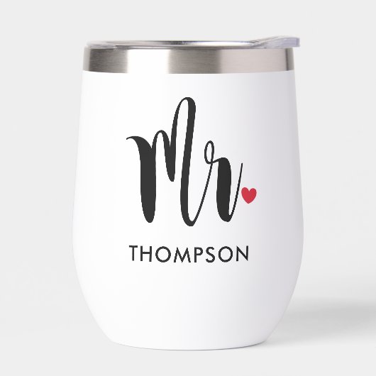 Mr Heart Modern Zwarte Script Bruiloft (Links)