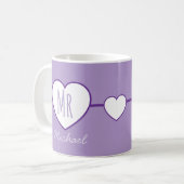 Mr Heart Paarse koffiemok (Voorkant links)