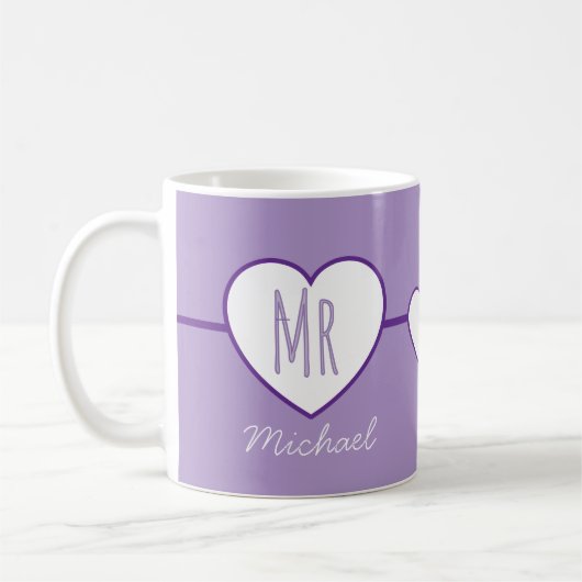 Mr Heart Paarse koffiemok (Links)