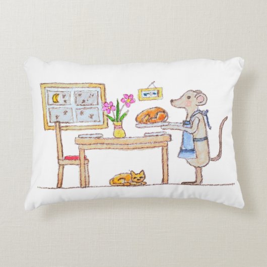 Mr Hiddle Cooks Turkey Season Greetings Card Accent Kussen (Voorkant)