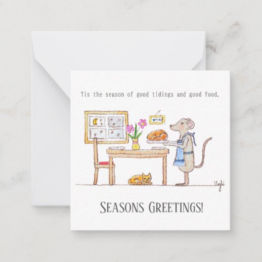 Mr Hiddle Cooks Turkey Season Greetings Card Notitiekaartje (Voorkant)