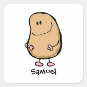 Mr Human Bean Vierkante Sticker (Voorkant)