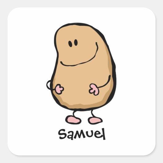 Mr Human Bean Vierkante Sticker (Voorkant)