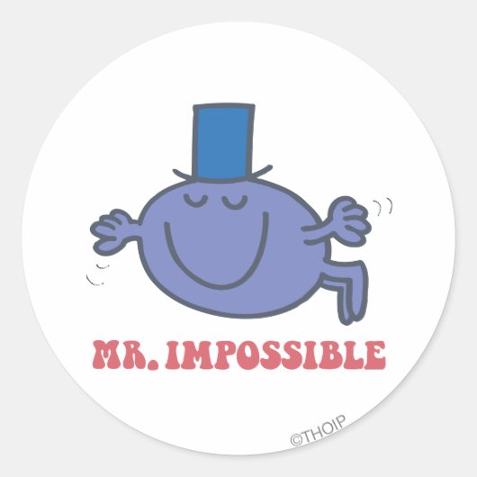 Mr. Impossible in Flight Ronde Sticker (Voorkant)