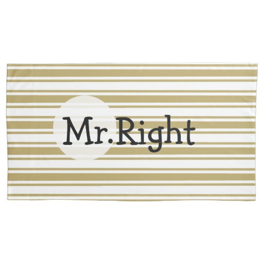 Mr. Juist en Mrs. Altijd rechtse koppels gestript Kussensloop (Voorkant-Links)