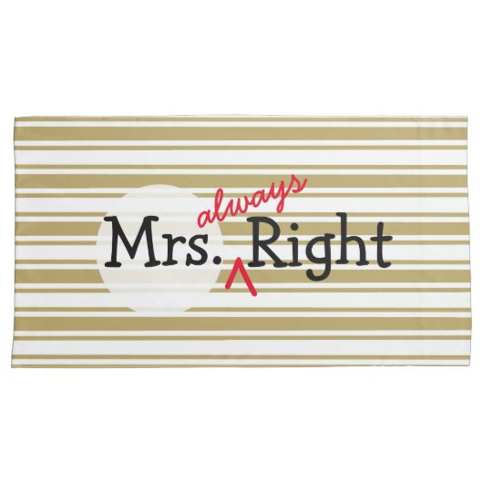 Mr. Juist en Mrs. Altijd rechtse koppels gestript Kussensloop (Voorkant-Rechts)