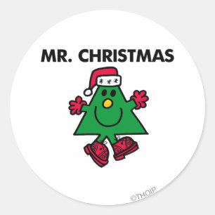 Mr. Kerstmis   Festive Pet & handschoenen Ronde Sticker