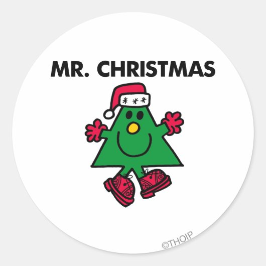 Mr. Kerstmis | Festive Pet & handschoenen Ronde Sticker (Voorkant)