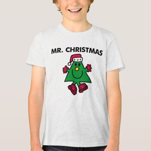 Mr. Kerstmis | Festive Pet & handschoenen Tri-Blend Shirt (Voorkant)