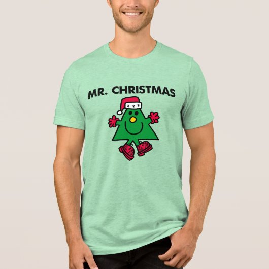 Mr. Kerstmis | Festive Pet & handschoenen Tri-Blend Shirt (Voorkant)