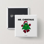Mr. Kerstmis | Festive Pet & handschoenen Vierkante Button 5,1 Cm (Voorkant /achterkant)