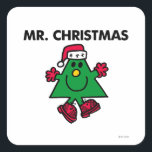 Mr. Kerstmis | Festive Pet & handschoenen Vierkante Sticker<br><div class="desc">Het is moeilijk om niet van de feestdagen te houden als Mr. Kerstmis met je komt vieren! Als een kerstboom met een groene tint, is dit personage van Mr. Mannen klaar om een feestelijke vrolijkheid te verspreiden. Creëer wat leuke kerstcadeautjes met dit ontwerp om onze geweldige producten aan te passen....</div>