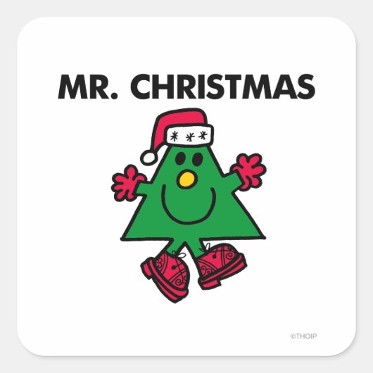 Mr. Kerstmis | Festive Pet & handschoenen Vierkante Sticker (Voorkant)