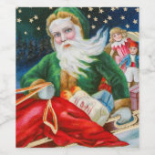 Mr. Kerstmis |  kerstman Wijn Etiket (Enkel label)