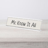 Mr. Know Alles Bureau Naambordje (Voorkant)