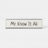 Mr. Know Alles Bureau Naambordje (Voorkant)